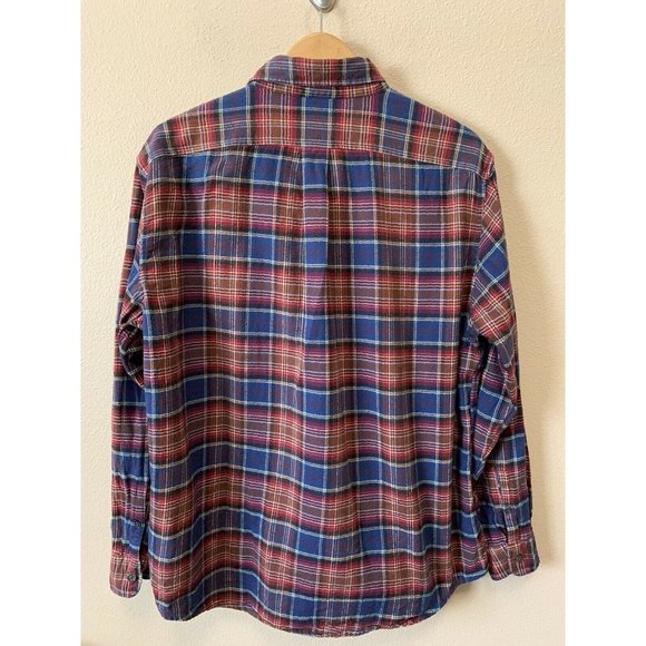 Lands End XL 17- 17 1/2  Plaid Flannel Shirt Button Up Excellent Tailored Fit - Picture 4 of 5